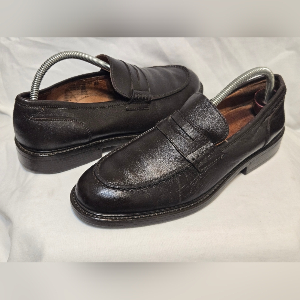 Eddie Bauer Mens Penny Loafers Sz 8.5 Brown Leather
